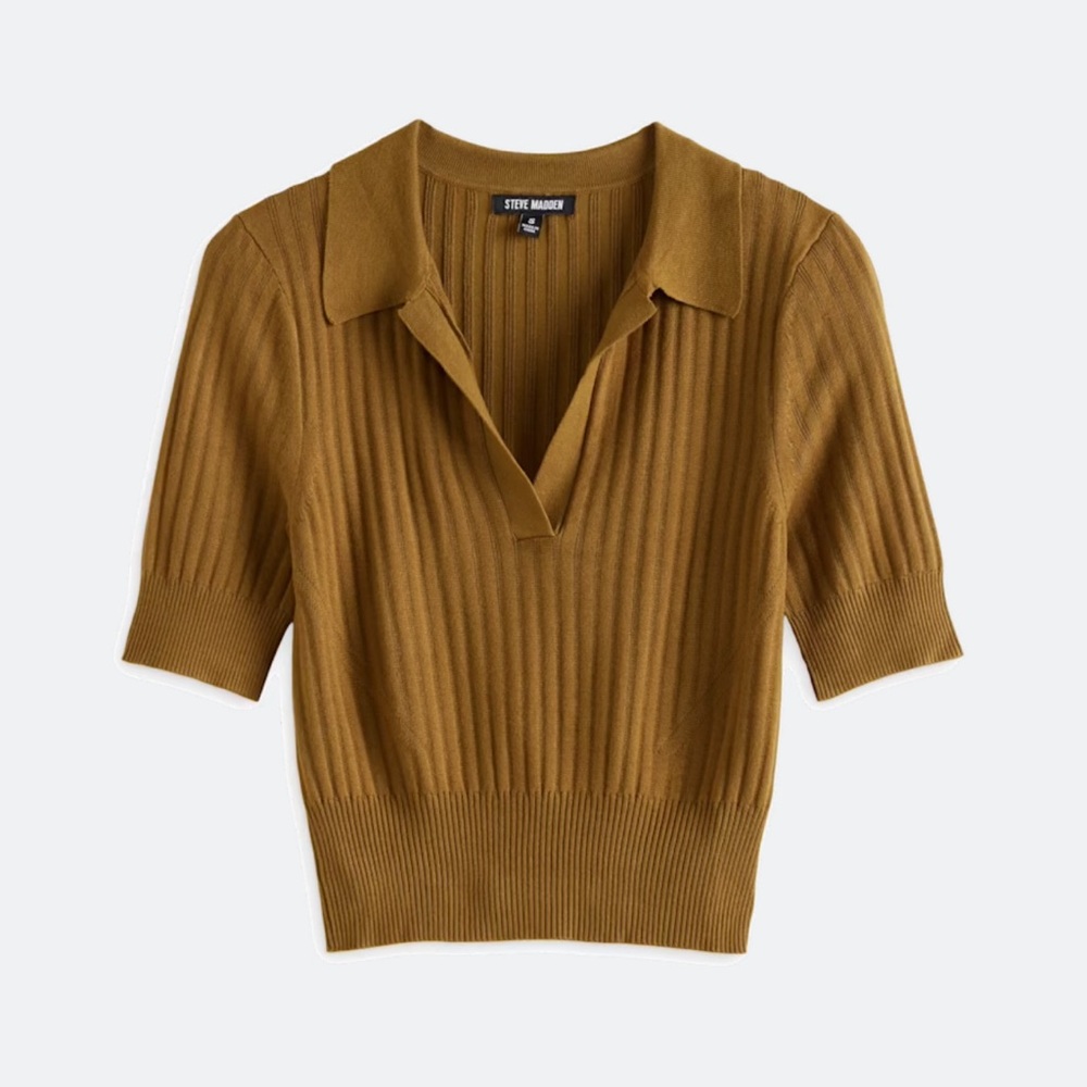 Steve Madden Women's Brown V-Neck Sweater